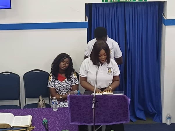 Worshipers at Communion Service